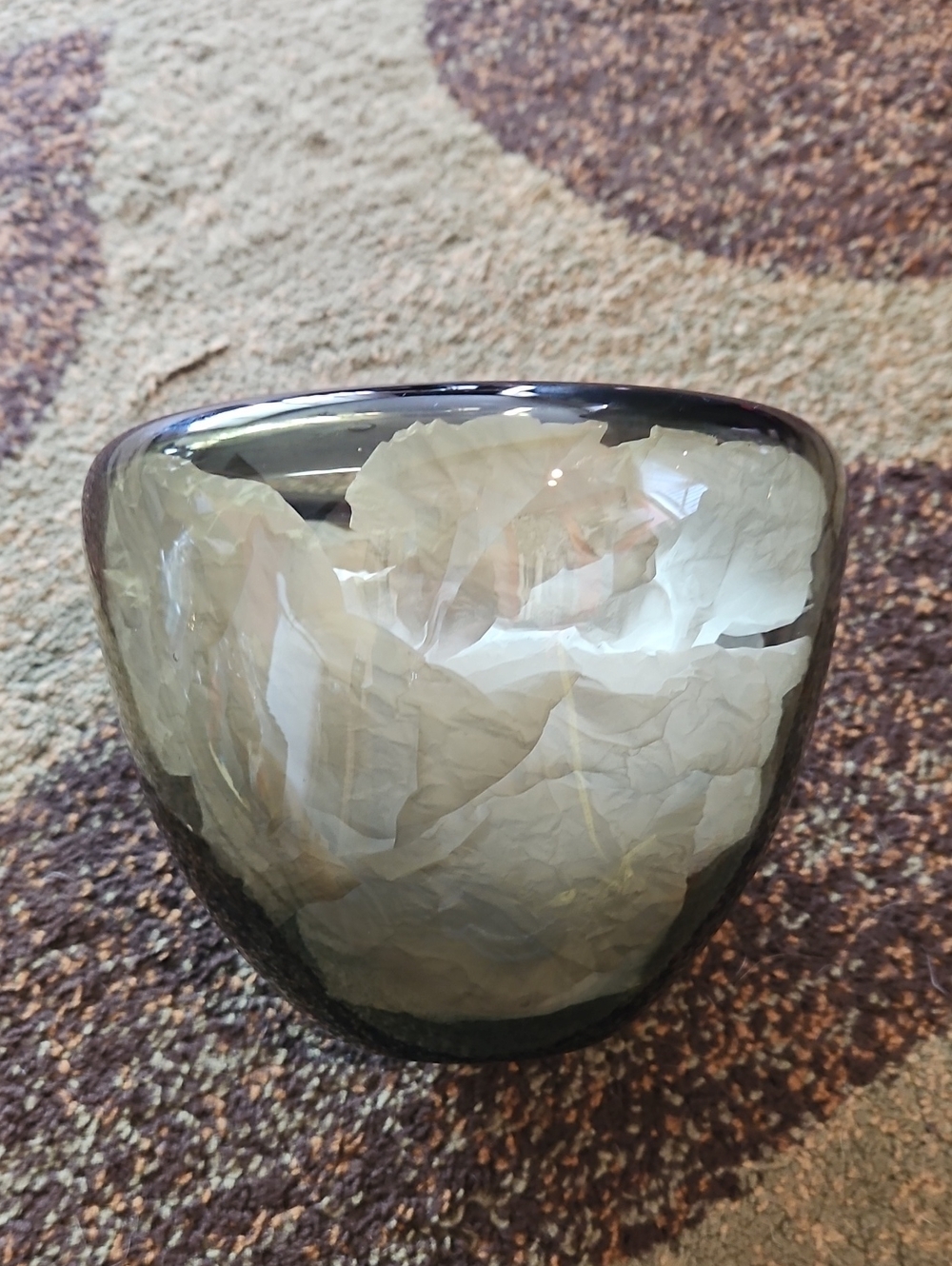 Vintage, TAG, Green Glass Art Deco Vase